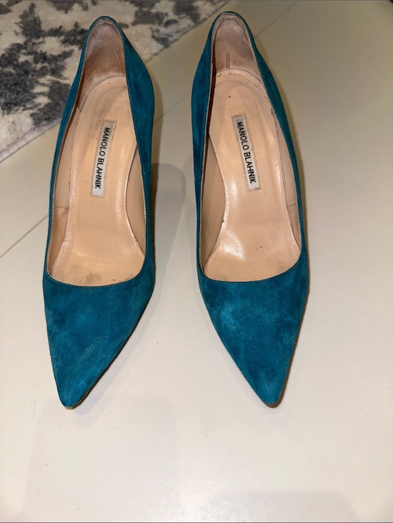 Manolo Blahnik Shoes - Manolo Blahnik BB Teal Pumps 38.5